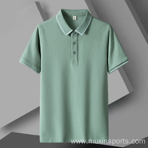 Thin Cotton Men's Short-sleeved T-shirt Lapel